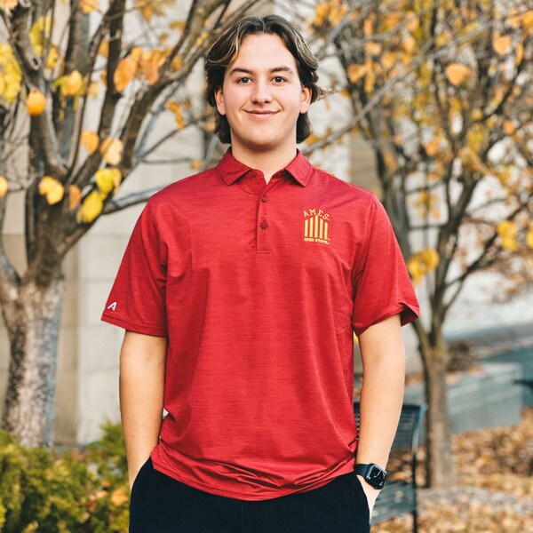 Antigua Ames 5-Bar Cardinal Polo